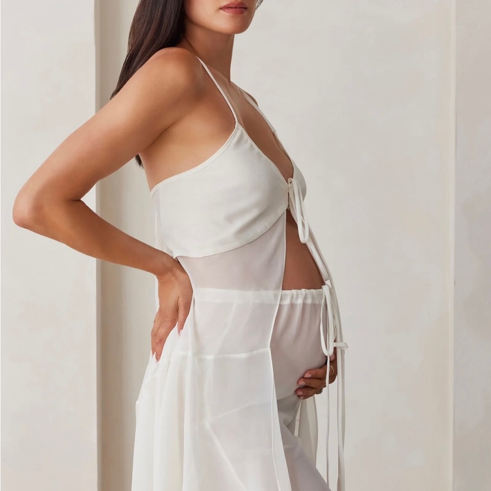 Bumpsuit chiffon flare pant and babydoll top